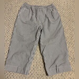 Vintage Striped Blue and White Womens capris